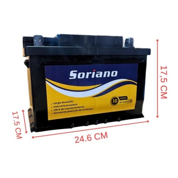 BATERÍA SORIANO 100AMP DER BATERÍA SORIANO 100AMP DER