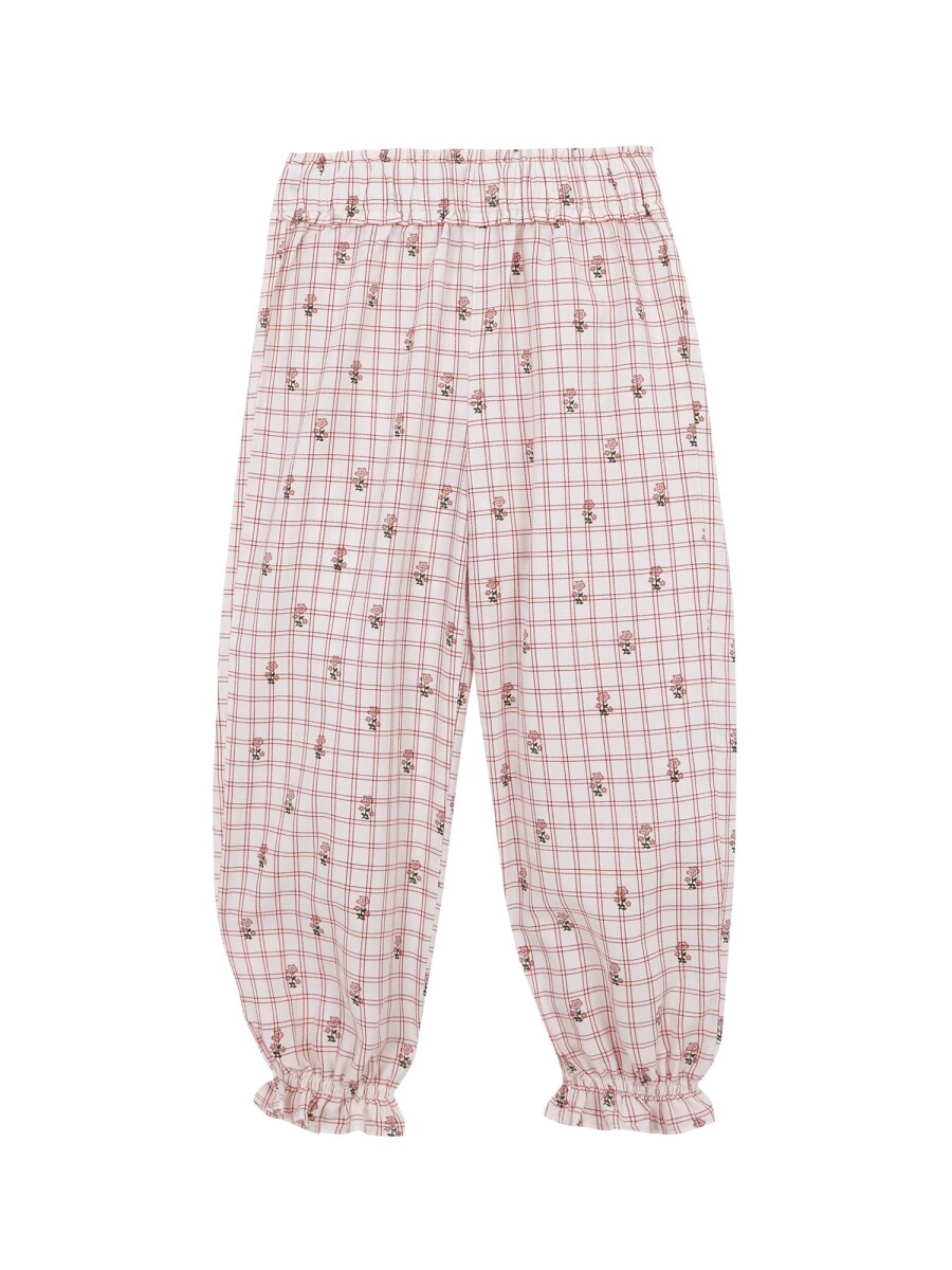 Pijama Estampado De Flores Blanco Roto