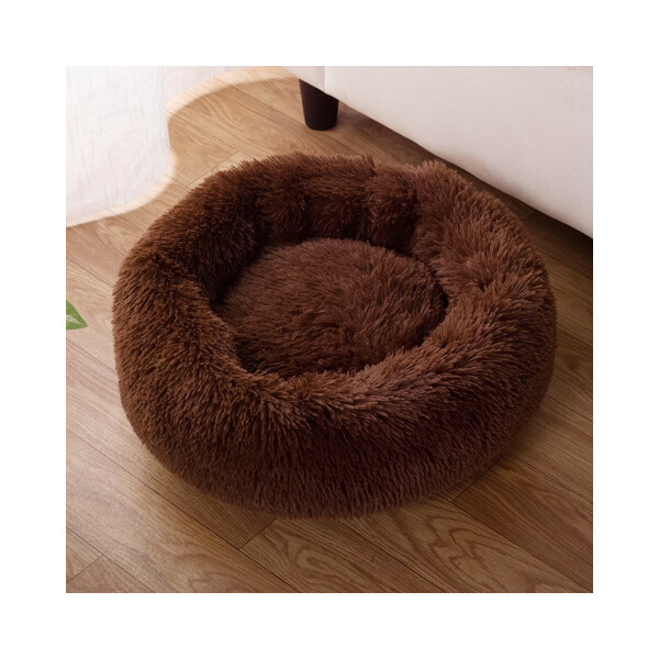 Cama Para Perro Cuna Puff Peluda Cucha 40 Cm Mascota Variante Color Marron Oscuro