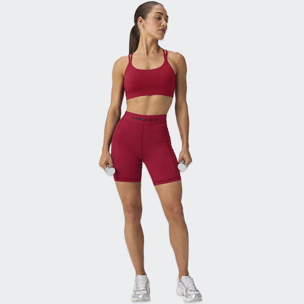 Short Fabletics On-The-Go PowerHold® Rojo