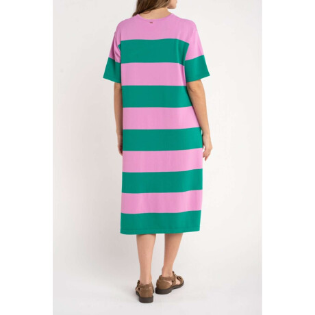 Vestido Tejido Rayado Verde