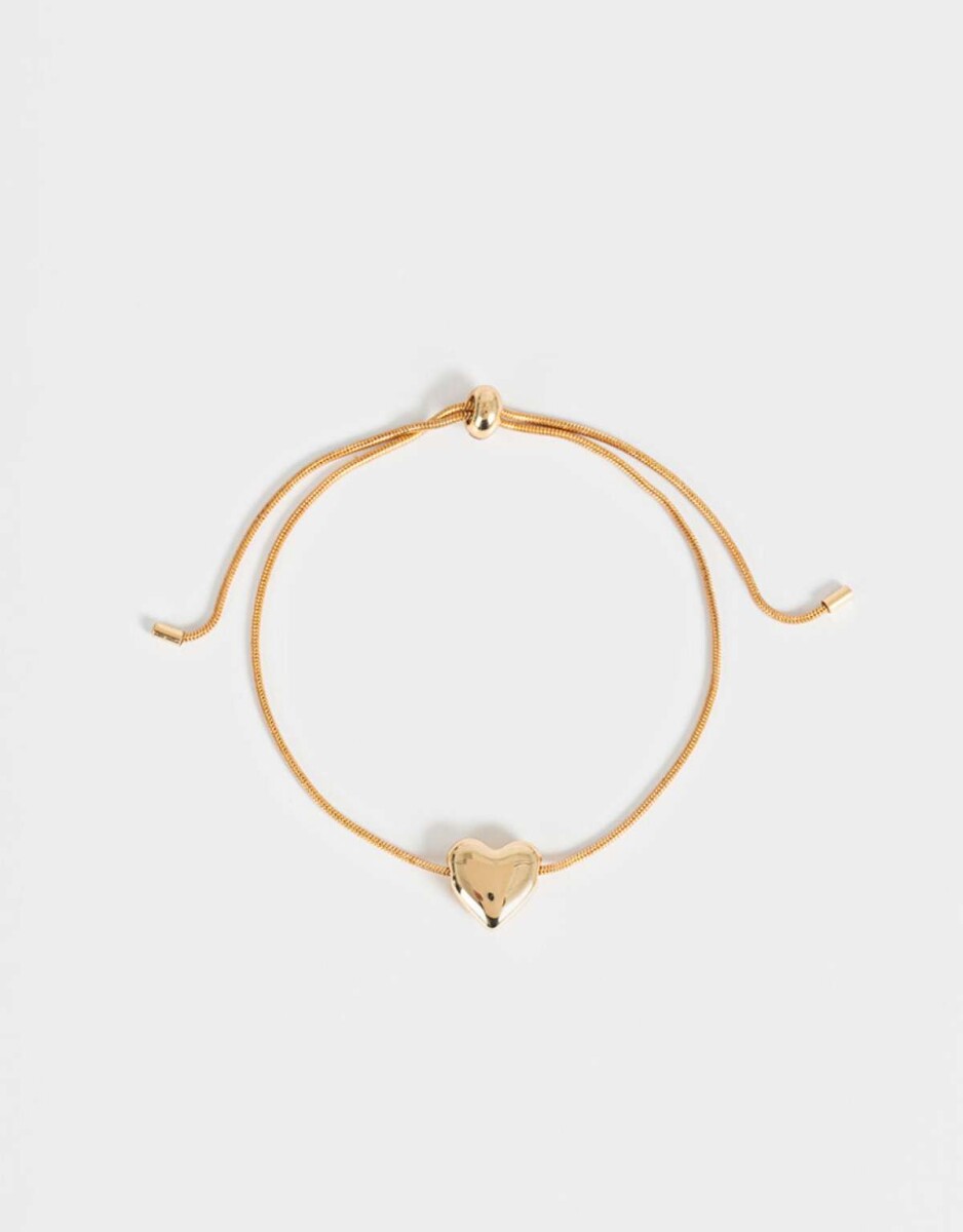 Pulseras Flexibles Con corazón - Dorado 