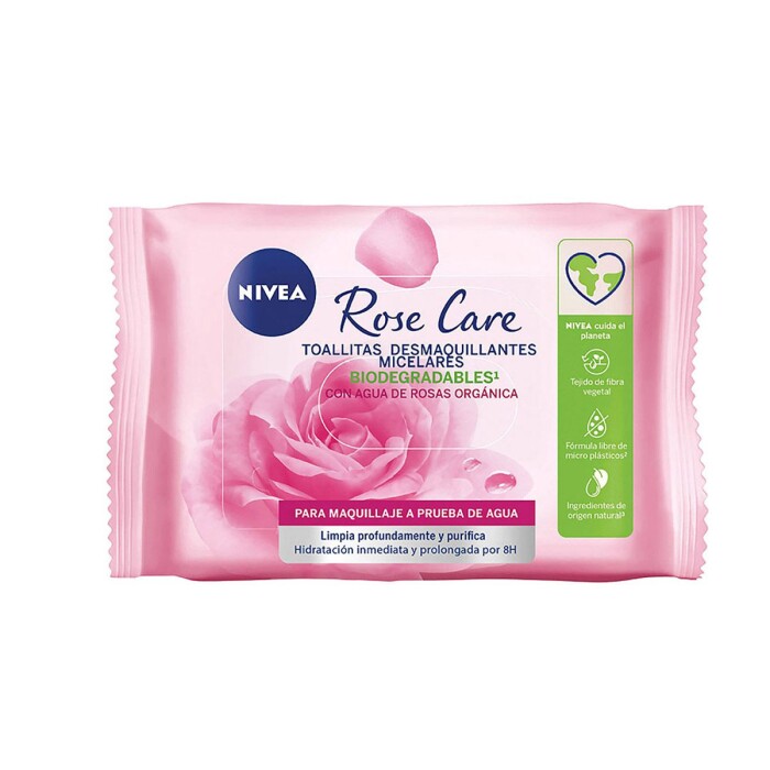 NIVEA FACIAL ROSE TOALLITAS DE LIMPIEZA única