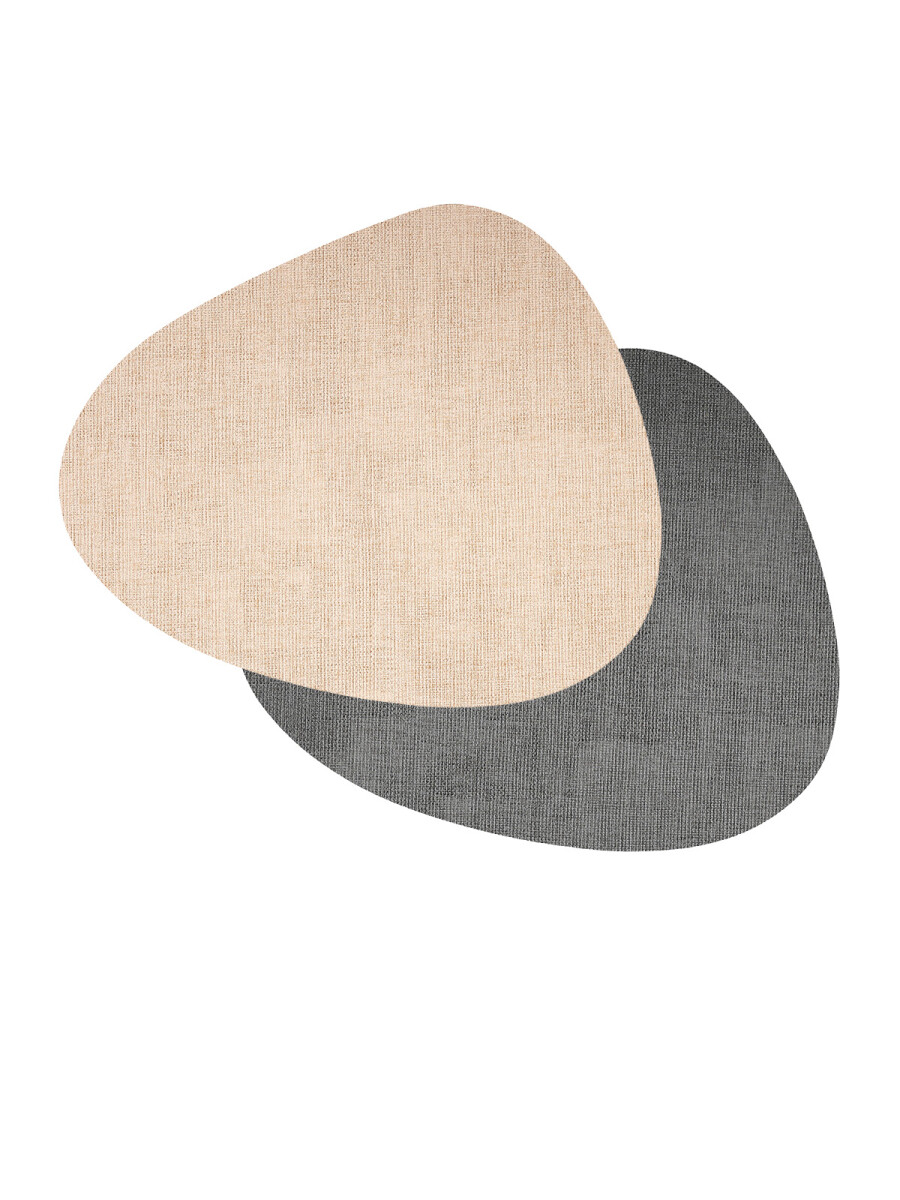 MANTEL INDIVIDUAL DOBLE CARA PREMIUM TEX 44X37CM ROSA GRIS 