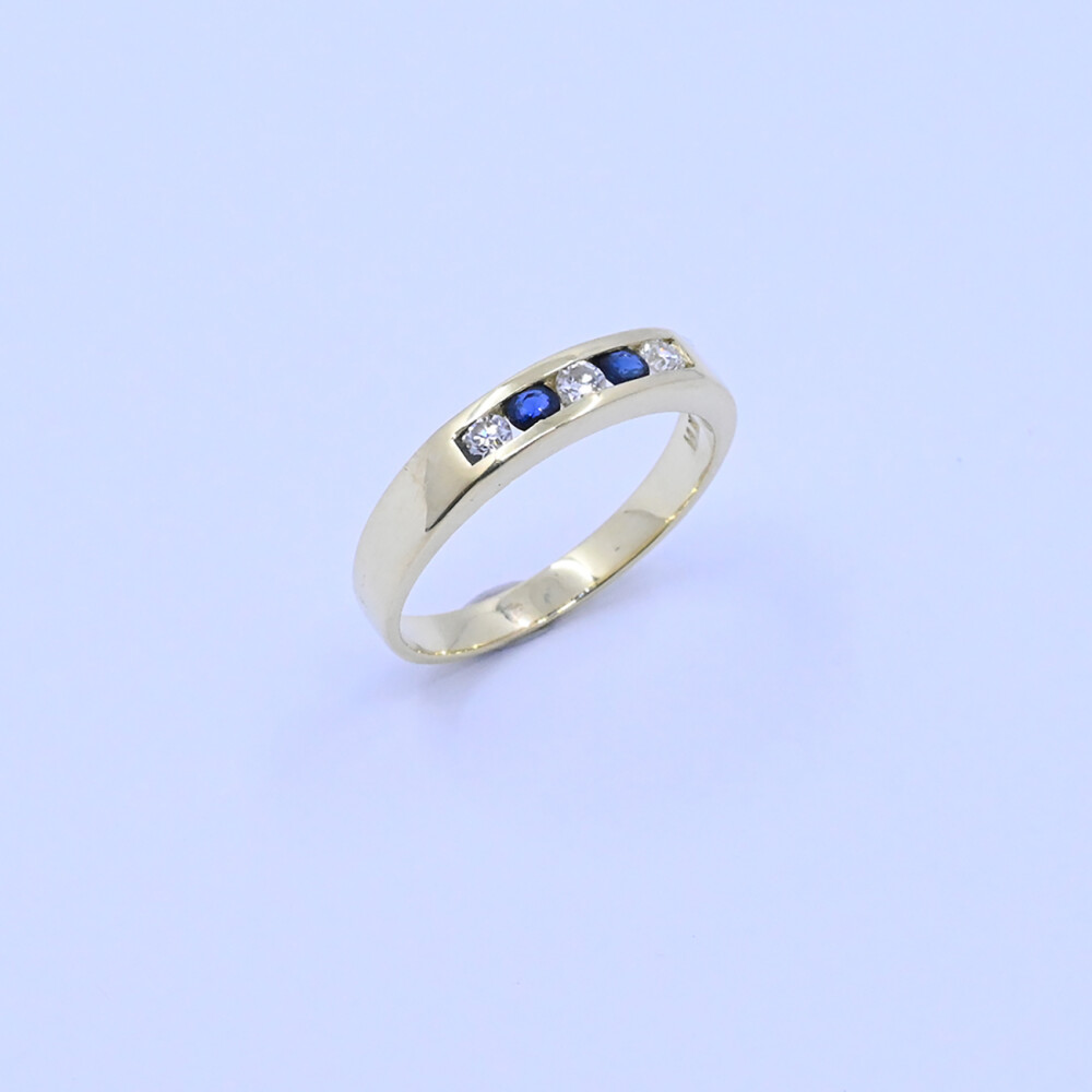 Anillo medio sin fin oro 18k zafiros y brillantes Anillo medio sin fin oro 18k zafiros y brillantes