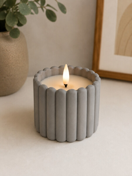 VELA LED DECORATIVA GRIS