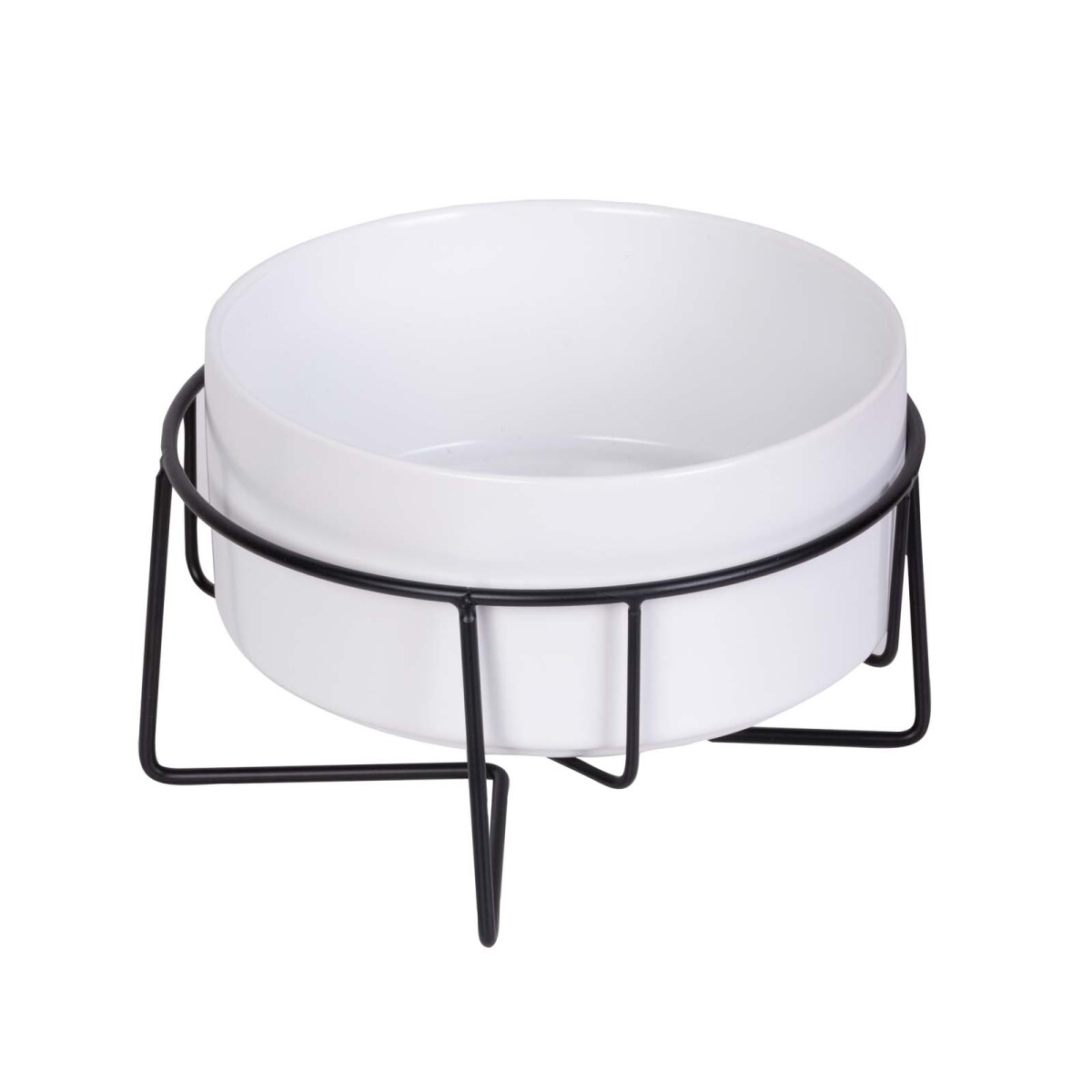 COMEDERO MASCOTAS - CERAMICA-Y-METAL BLANCO CERÁMICA Y METAL 