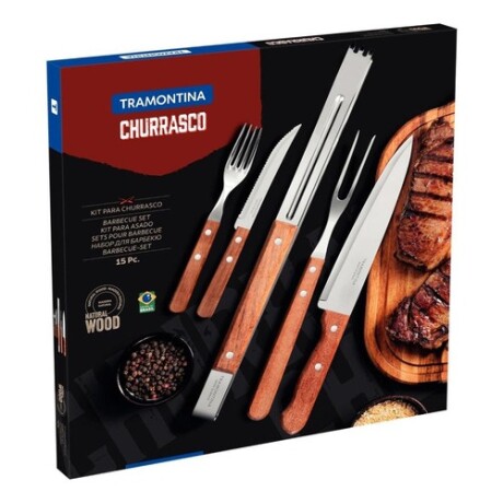 Juego de 15 Cubiertos para Asado Tramontina Churrasco Juego de 15 Cubiertos para Asado Tramontina Churrasco