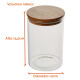 Frasco De Borosilicato Tapa Bambu 1060ml Sin Color