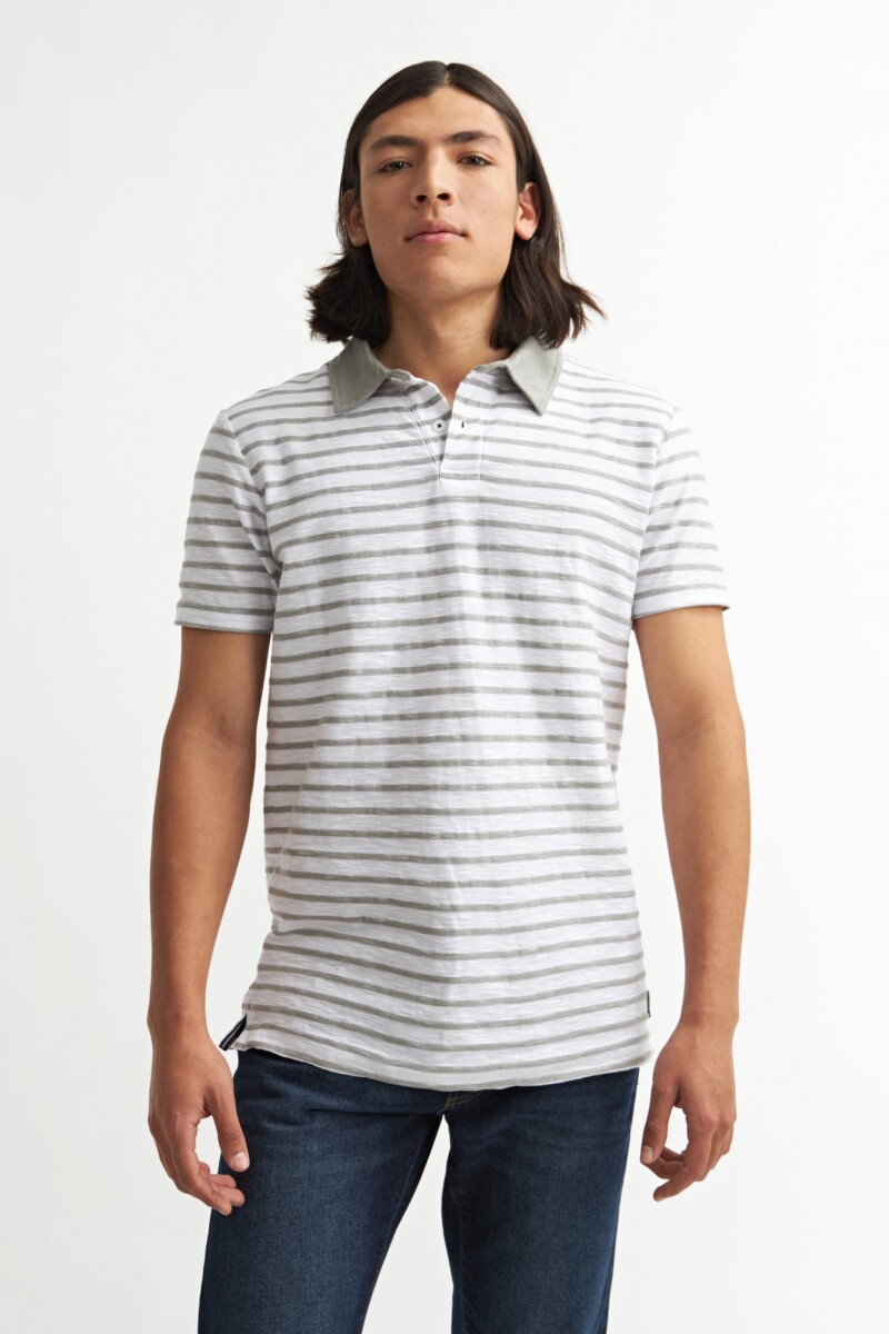 Remera cuello polo GRIS