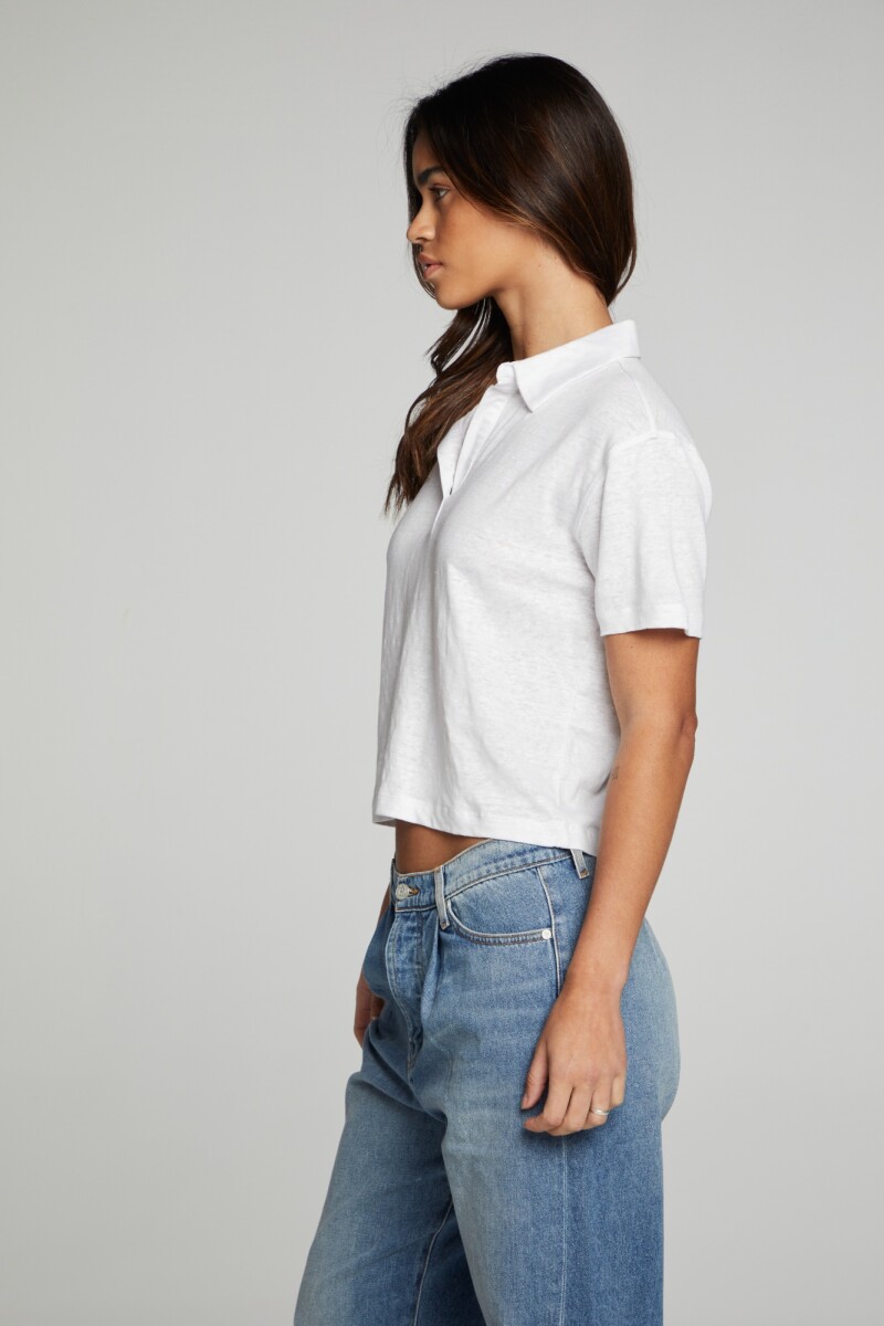 CROPPED POLO BOXY SHORT SLEEVE Blanco