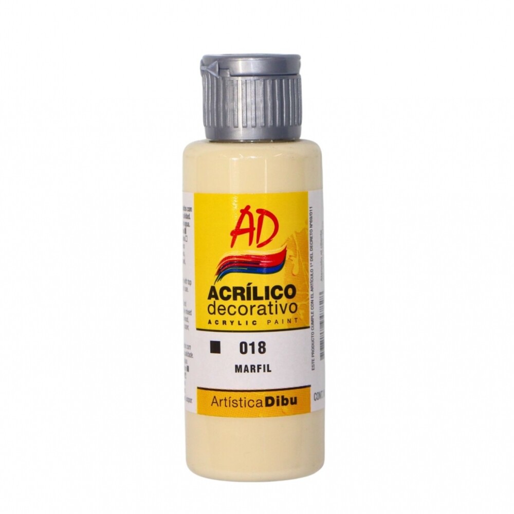 PINTURA ACRILICA ARTISTICA DIBU 60 ML. DIFERENTES COLORES COLOR MARFIL 018