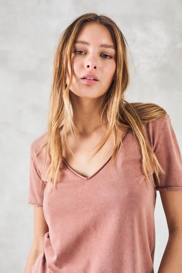 Remera Algodón Lavado Visón Lavado