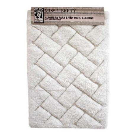 Alfombra de baño antideslizante en algodón 40x60cm Piedra Blanco