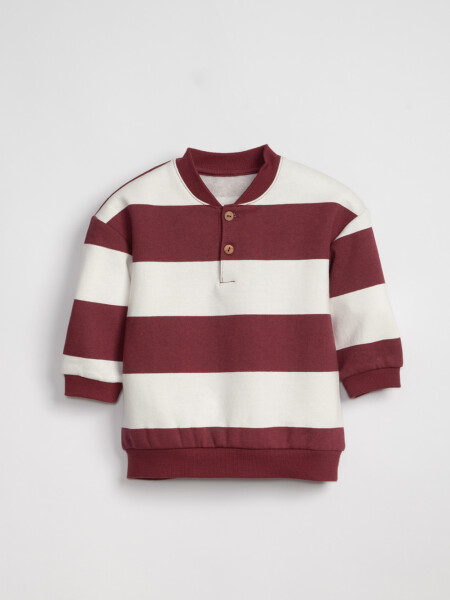 Buzo deportivo con botones Rayas Bordo