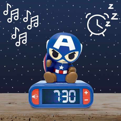Reloj Despertador Digital 3D Lexibook Capitan America