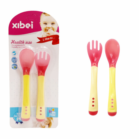 OUTLET Cubiertos de bebé x2 mango silicona 14cm Outlet Cubiertos De Bebé X2 Mango Silicona 14cm