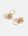 Aros Argollas Strass Argollas Con Flores - Dorado