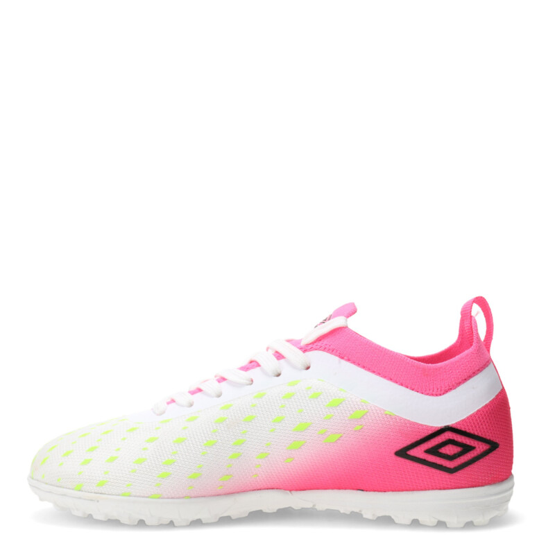 Championes Infantiles Umbro Limit TF Blanco - Rosado - Amarillo Lima