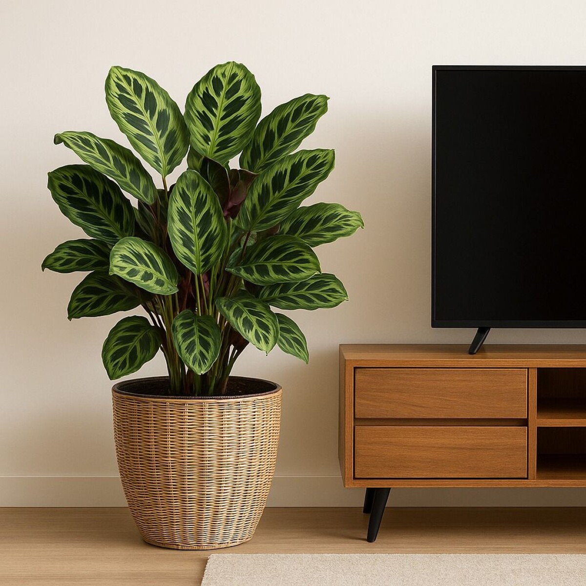 Macetero Simil Mimbre - Mediano 