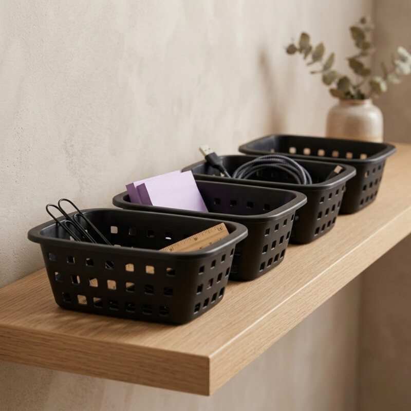 Set x4 Cesto pequeño 1,4 lts NEGRO