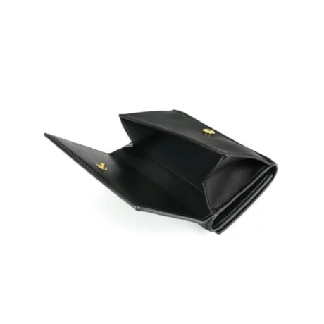 Billetera triple de cuero Negro