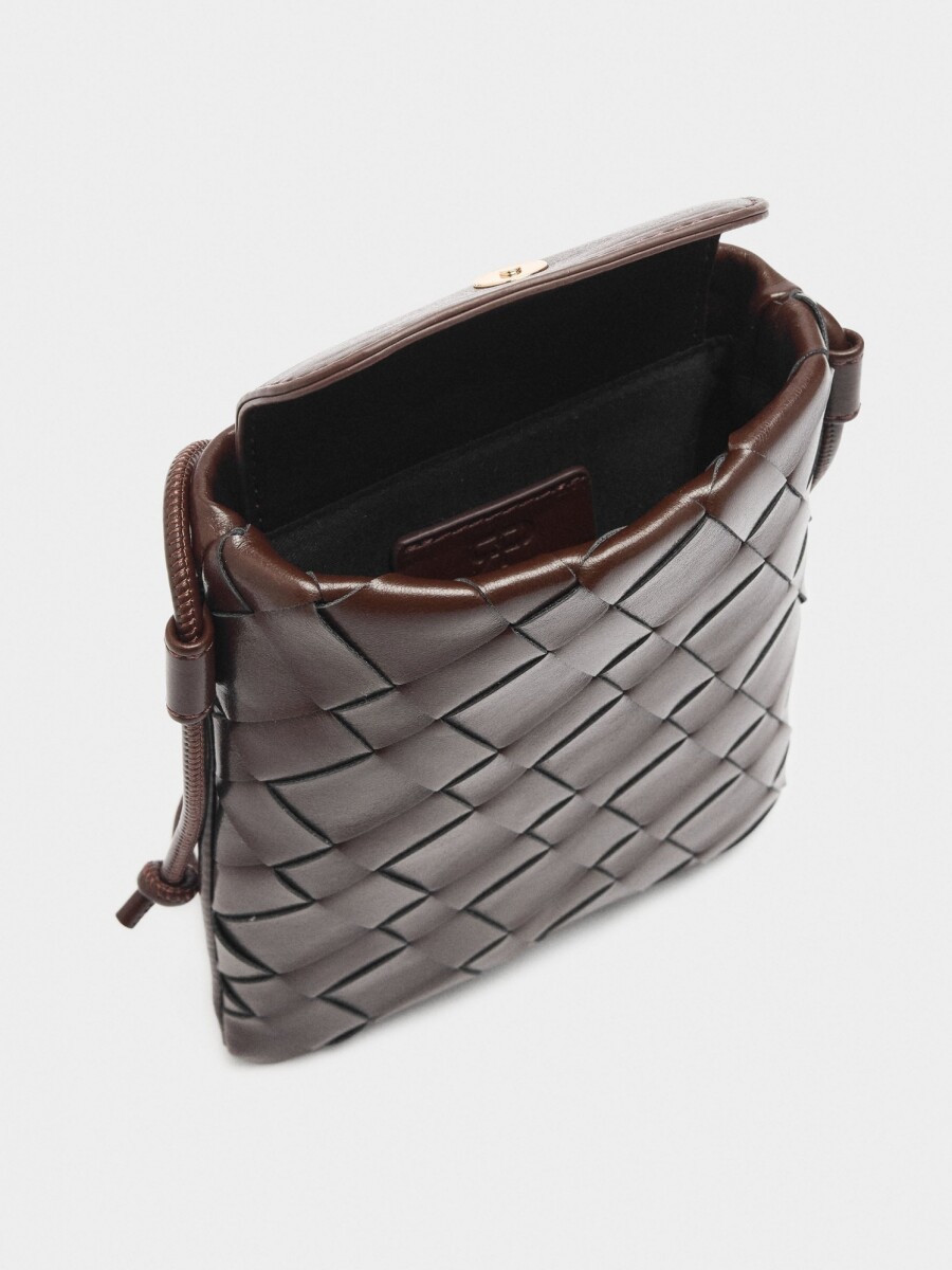 Bolsa Para Móvil Trenzada marron