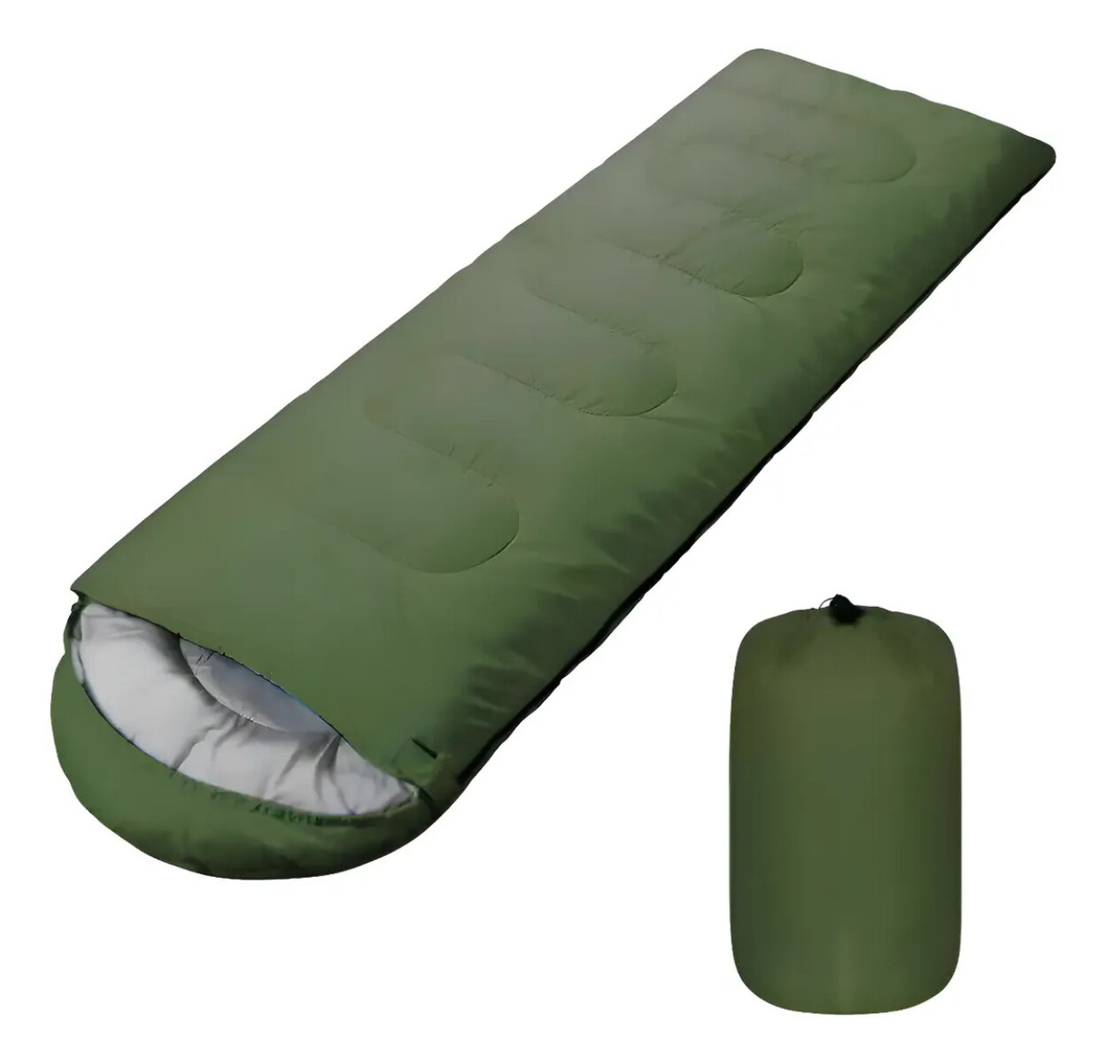 Sobre Bolsa De Dormir Con Capucha Camping - VERDE 