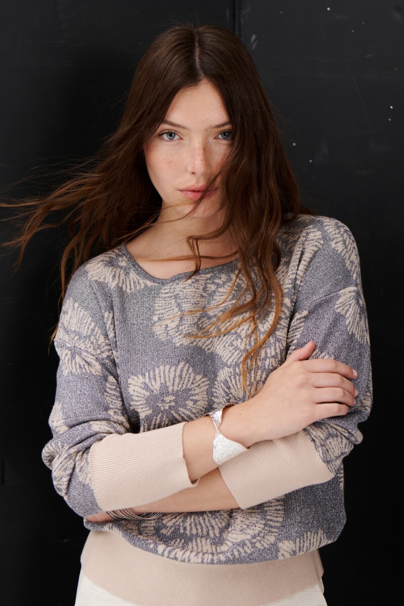 SWEATER FLOR BLINK PLATA