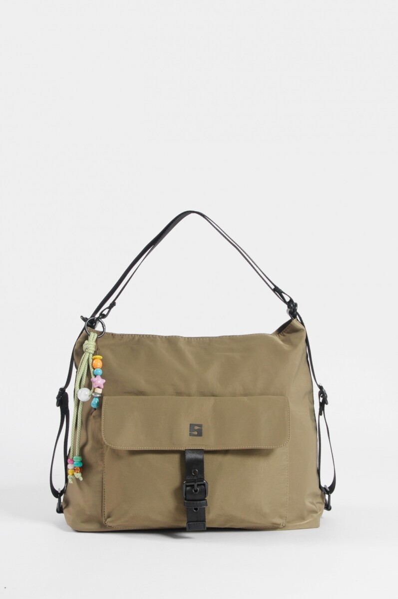 Mochila hobo con llavero - verde 