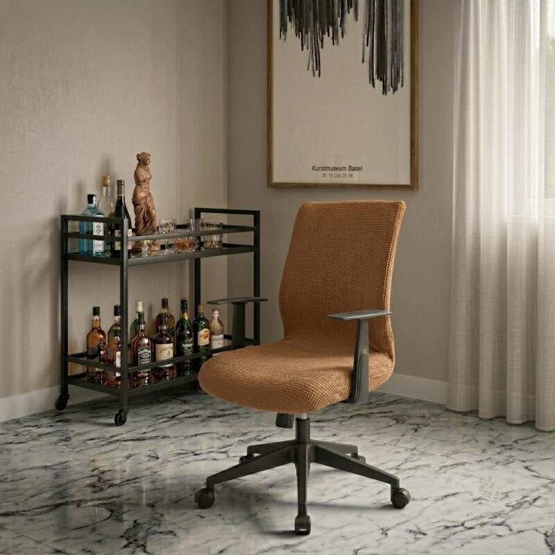Funda cubre silla de escritorio marrón