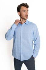 Camisa Lino-Cotton Guarnieri LIGHT BLUE