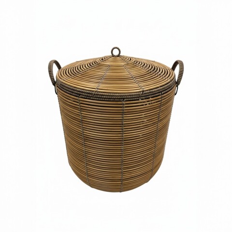 CESTA RATAN NATURAL GDE C/TAPA Unica