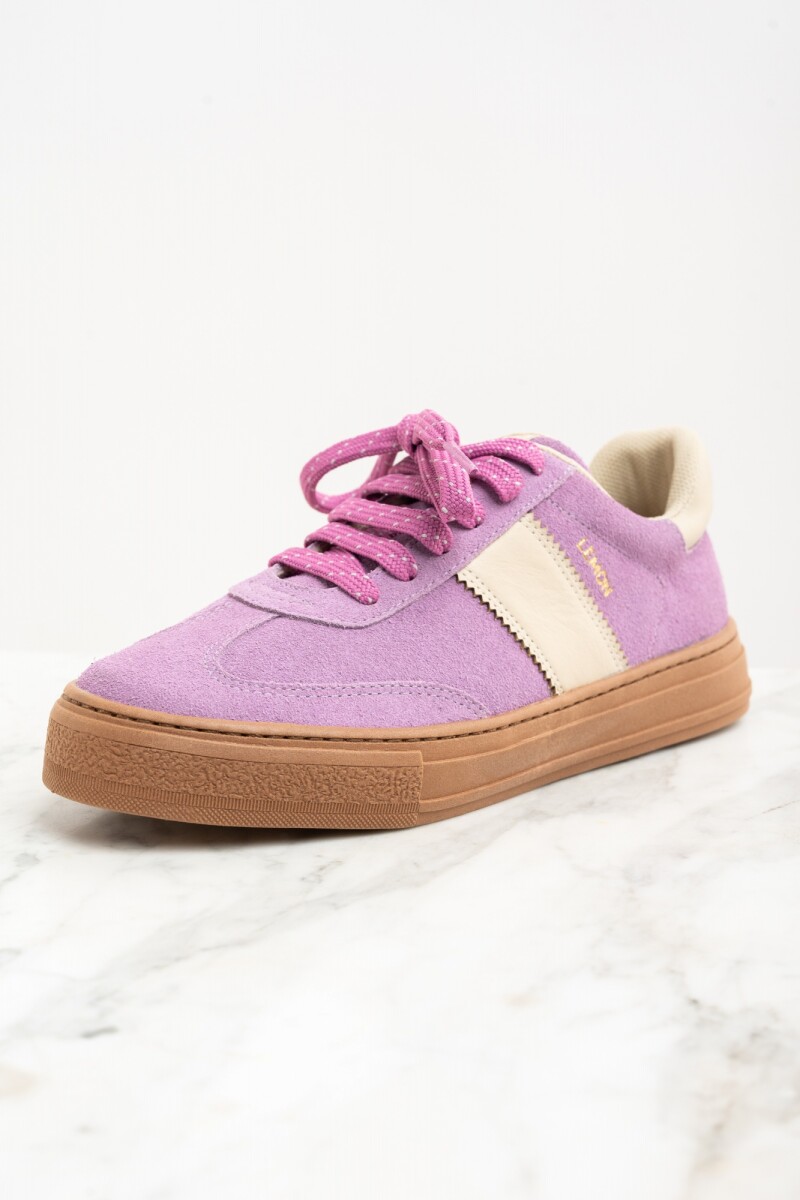 Zapatilla Gamuza Combinada Lila