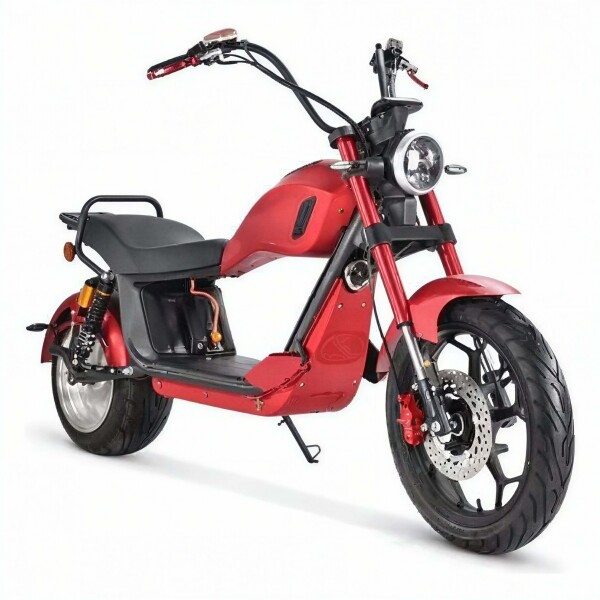 Moto Electrica Gogreen Bobber 2000W 20Ah Aluminio 55 Km/h Color Rojo