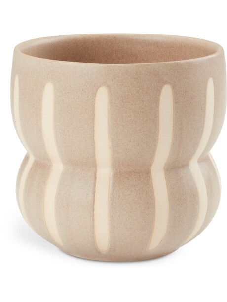 Maceta JERRY Ø14xA13cm beige con rayas Maceta JERRY Ø14xA13cm beige con rayas