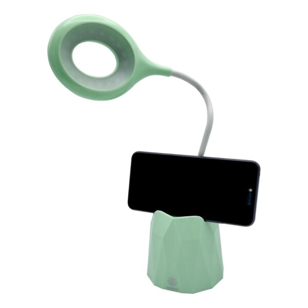 Lampara Tactil Flexible Con Base Porta Lapiz Recargable Led Color Variante VERDE