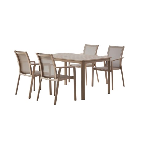 MESA COMEDOR DE EXTERIOR POLIPROPILENO MARRON CARTAGENA