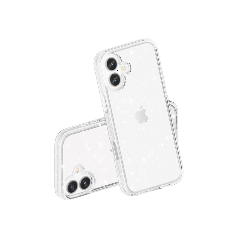 Protector para iPhone 16 transparente con brillos Protector Para Iphone 16 Transparente Con Brillos