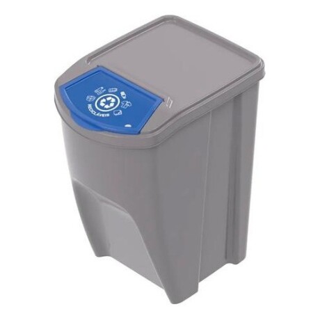 Basurero apilable Plasutil Eco 34L para desechos orgánicos/reciclables Reciclable Color Gris