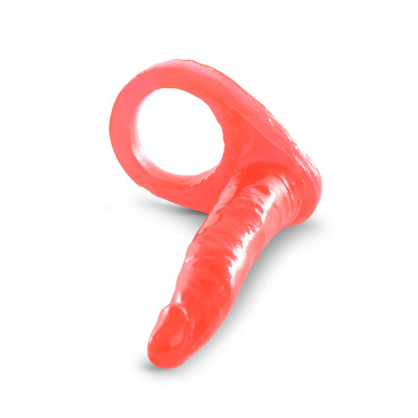 Anillo Hot Finger Largo Con Vibrador Rojo