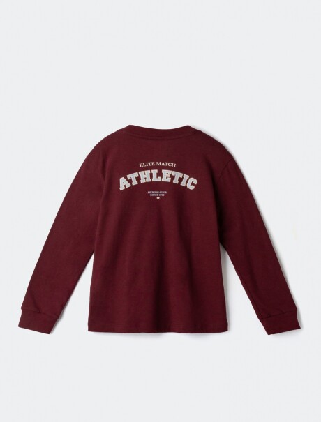 CAMISETA INFANTIL CON ESTAMPA BORDEAUX