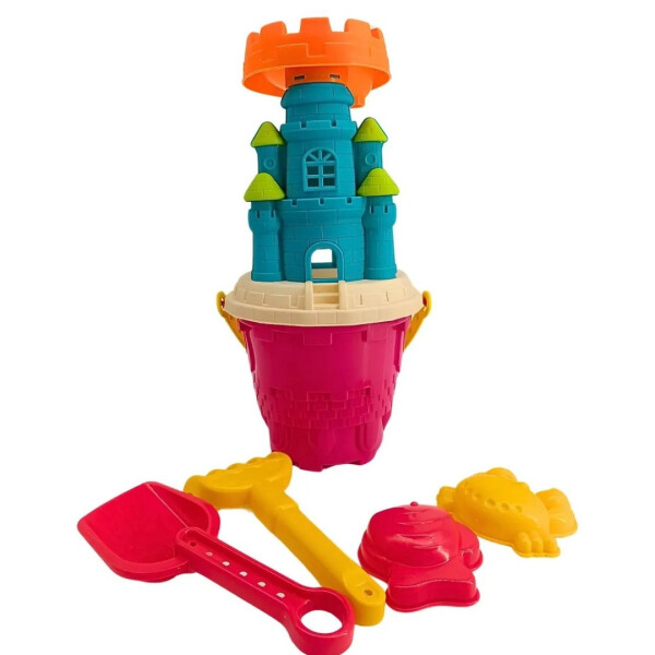 Balde Con Castillo Para Playa FUCSIA