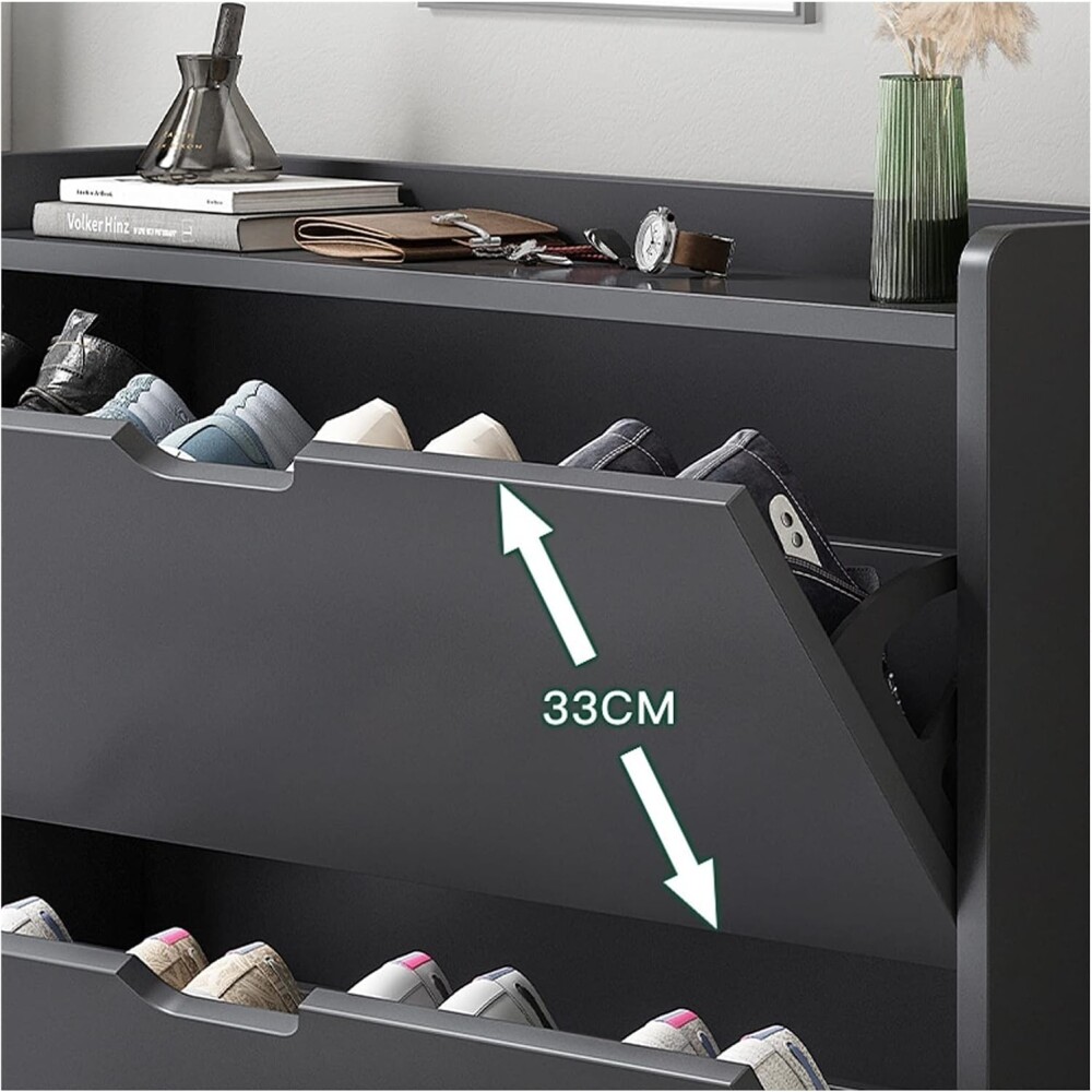 Zapatero Organizador Vertical De 3 Estantes Negro
