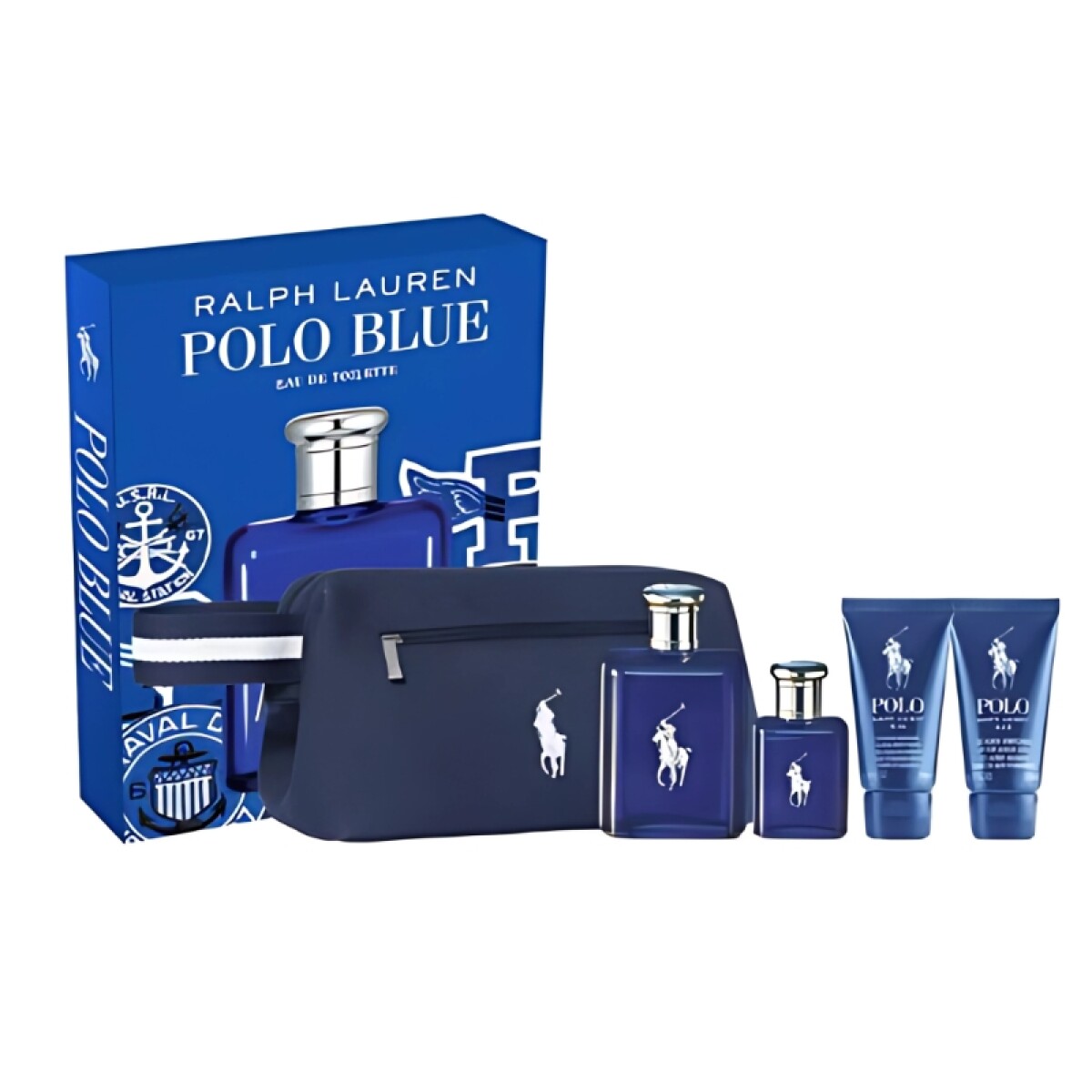 Cofre Polo Blue Ralph Lauren 4 piezas + Necessaire de regalo! 