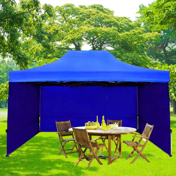 Gazebo Plegable con Paredes 3x4,5 Para Playa o Jardín Autoarmable Color Azul Gazebo Plegable con Paredes 3x4,5 Para Playa o Jardín Autoarmable Color Azul
