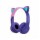 Auriculares BT Plegables Orejas Gato con Luz LED RGB Violeta
