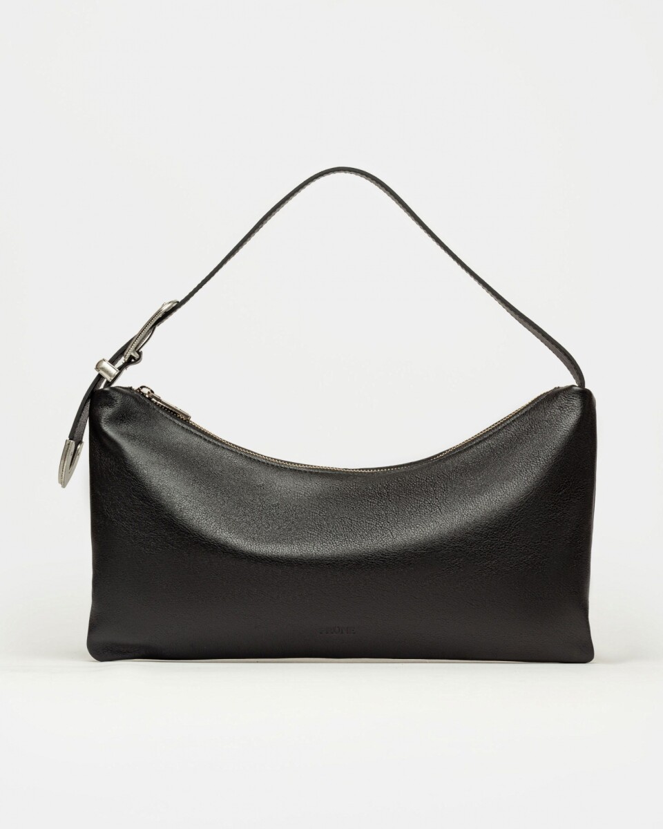 Cartera al hombro Bamboo en cuero graneado - Negro 