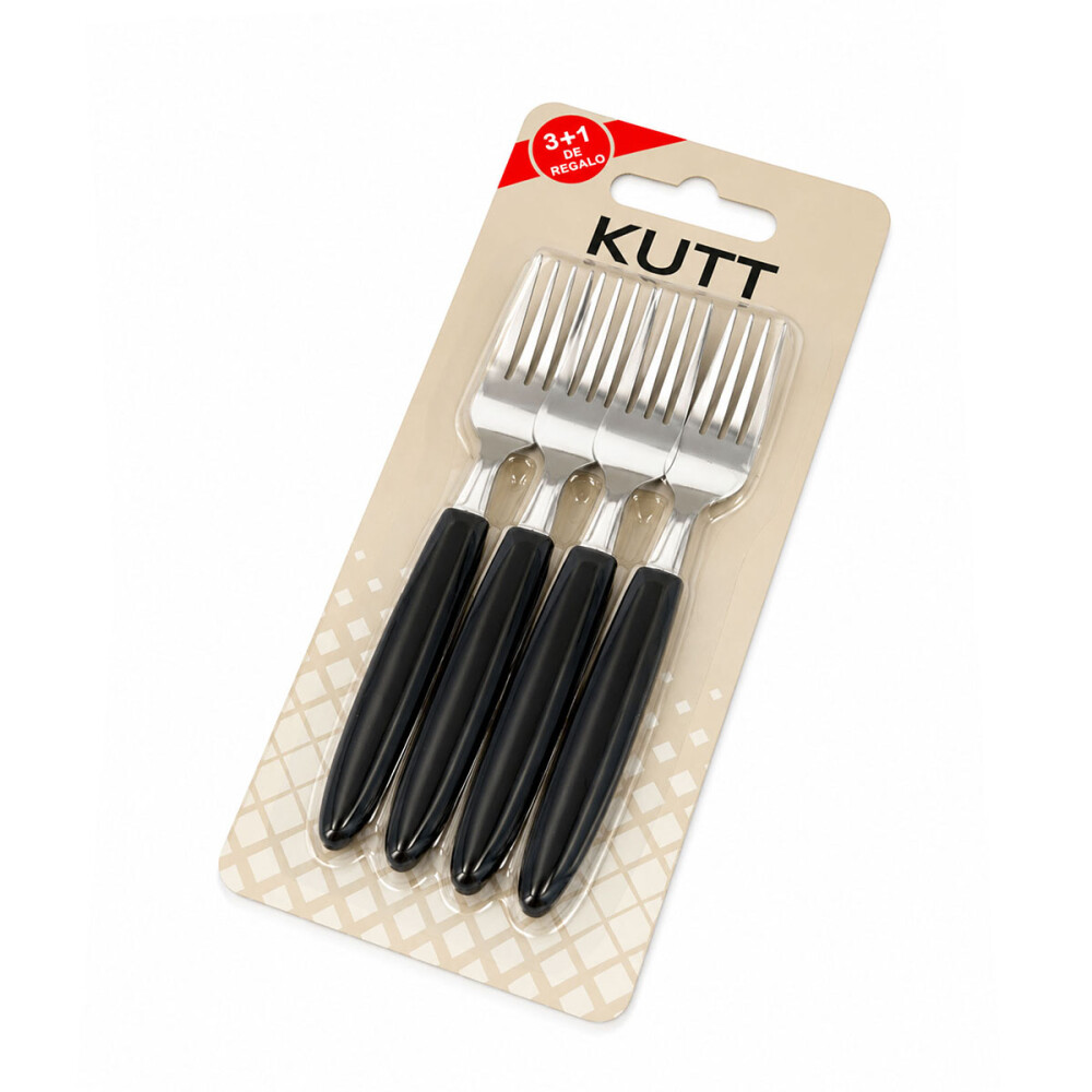 Set 3+1 Tenedor mango plástico negro KUTT Set 3+1 Tenedor mango plástico negro KUTT
