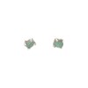 Caravanas Oval-Plata 925-Piedra Raíz de esmeralda-CA3368 conpiedra